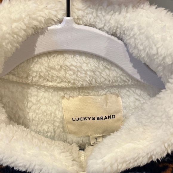 Lucky Brand White and Navy Teddy Jacket​​ - Picture 2 of 7